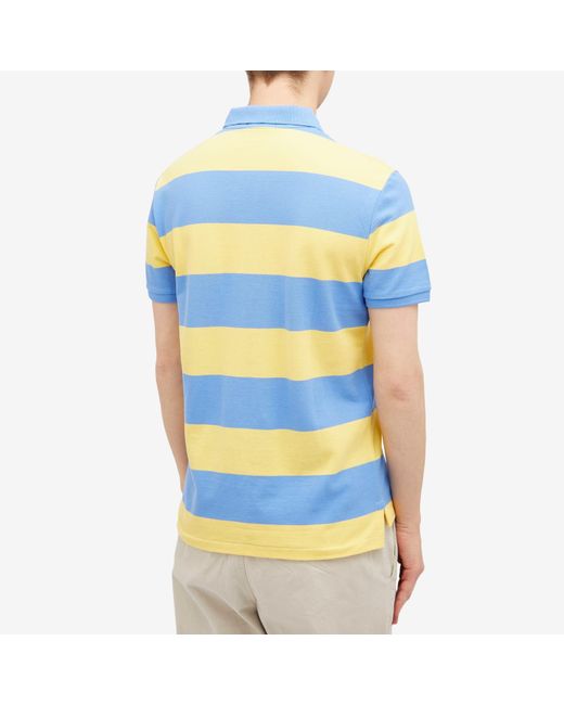 Polo Ralph Lauren Blue Block Stripe Polo Shirt for men