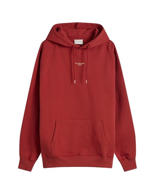 Drole de Monsieur Red Classic Slogan Hoodie for men