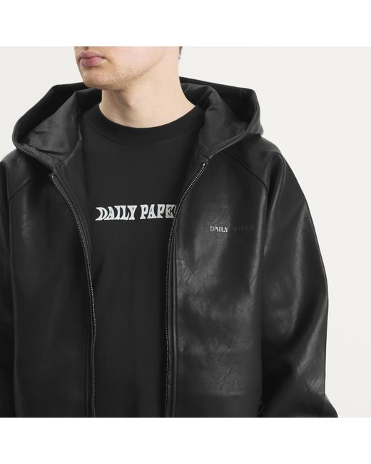 Daily Paper Black Pu Scuba Jacket for men