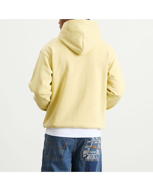Dime Yellow Cursive Small Logo Hoodie for men