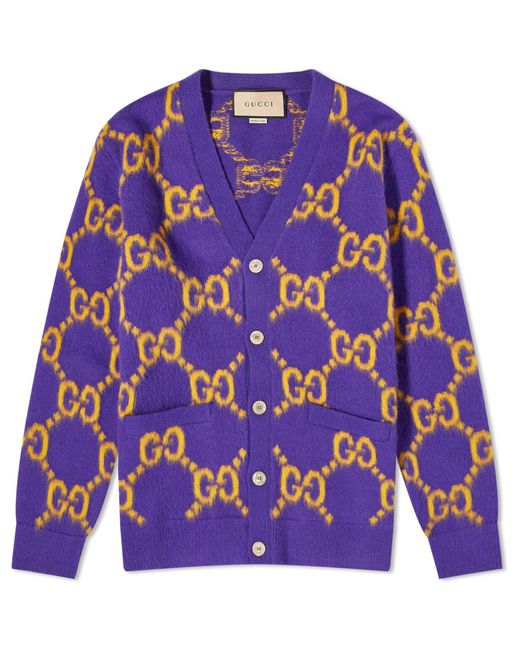 Gucci Purple Jumbo Gg Knit Cardigan for men