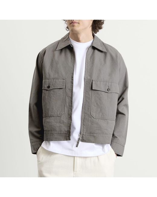 Universal Works Gray Linen Slub Weave S130 Jacket for men