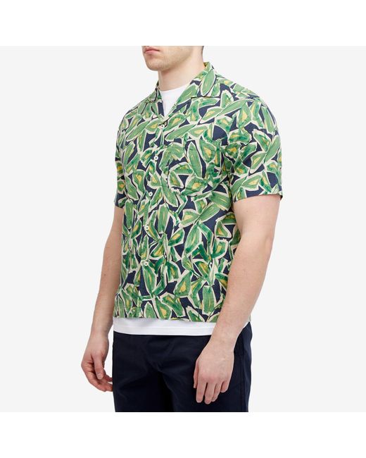 Universal Works Green Artist Flower Minari Shirt for men