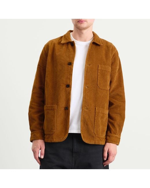 Portuguese Flannel Brown Labura Corduroy Chore Jacket for men