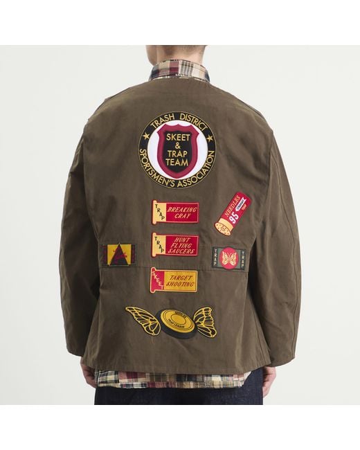 Needles Brown Waxed Cloth Shooting Jacket for men