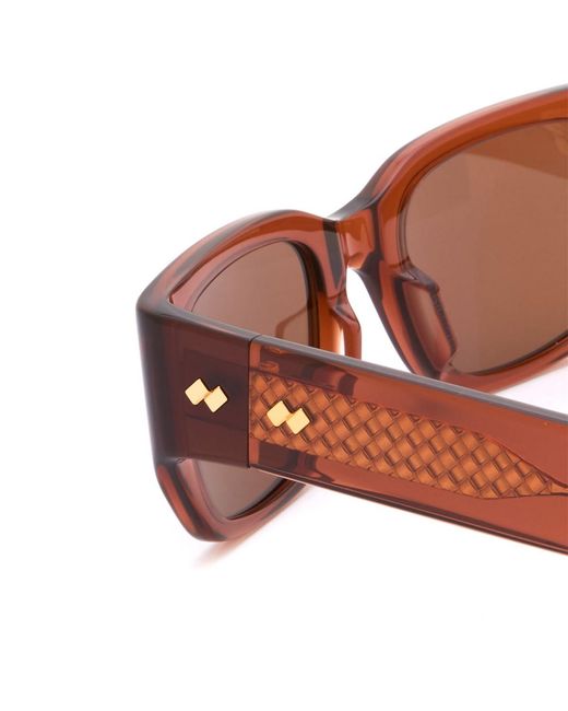 Bottega Veneta Brown Bottega Veneta Bv1400S Intrecciato Wirecore Sunglasses