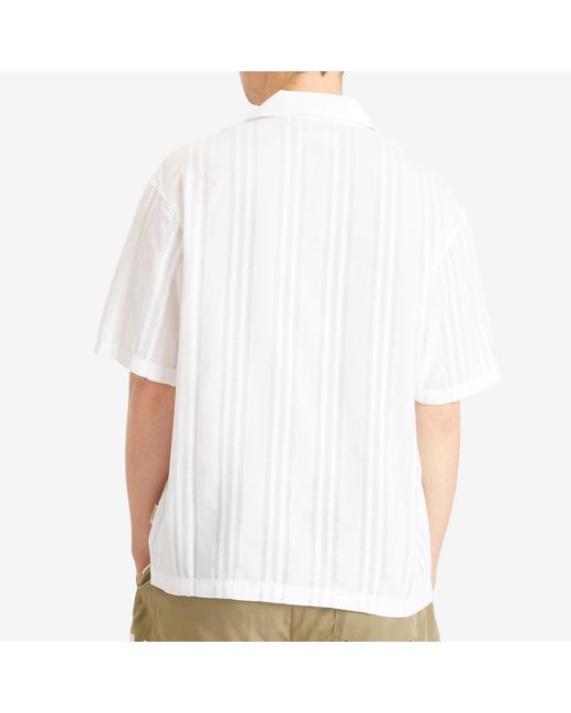 Represent White Embroidered Bowling Shirt for men
