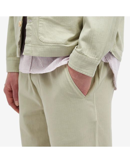 Folk Natural Herringbone Drawcord Assembly Trousers for men