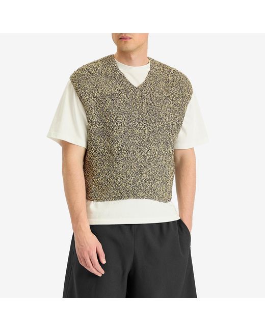 Auralee Natural Cotton Cashmere Cord Knit Vest for men