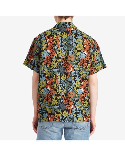 A.P.C. Green Roy Tropical Print Vacation Shirt for men