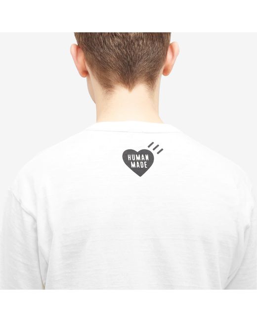 Human Made White Metallic Heart T-Shirt for men