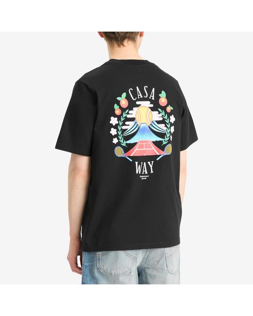 Casablanca Black Casa Way Mountain Printed T-Shirt for men