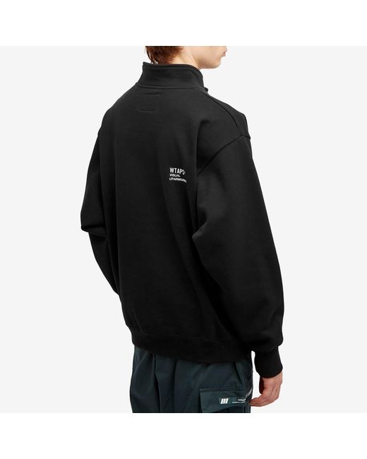 (w)taps Black 05 Quarter Zip Sweatshirt for men