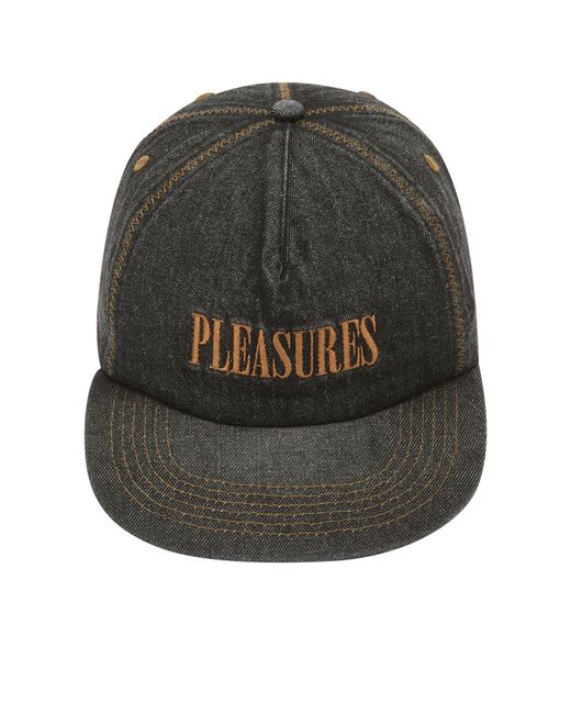 Pleasures Black Zig Zag Denim Cap for men