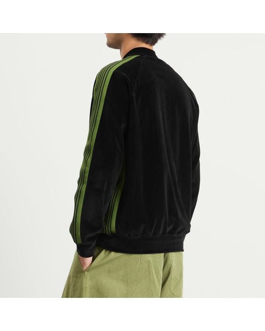 Needles Black Velour Rib Collar Track Jacket for men