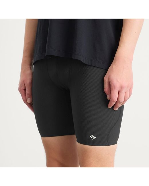 REPRESENT 247 Black Ribbed Half Tights for men