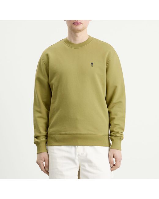 AMI Green Contrasted Ami De Coeur Sweatshirt for men