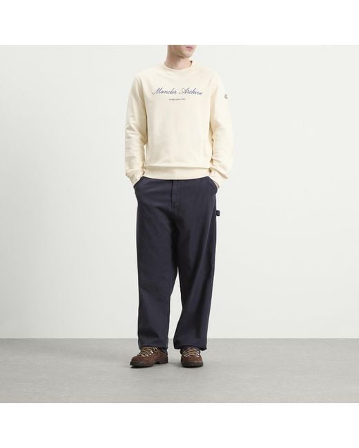 Moncler Natural Archive Embroidered Logo Sweatshirt for men