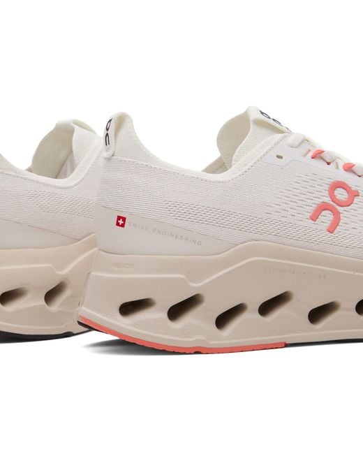 On Shoes Pink Cloudsurfer Max Sneakers Ivory Salm for men