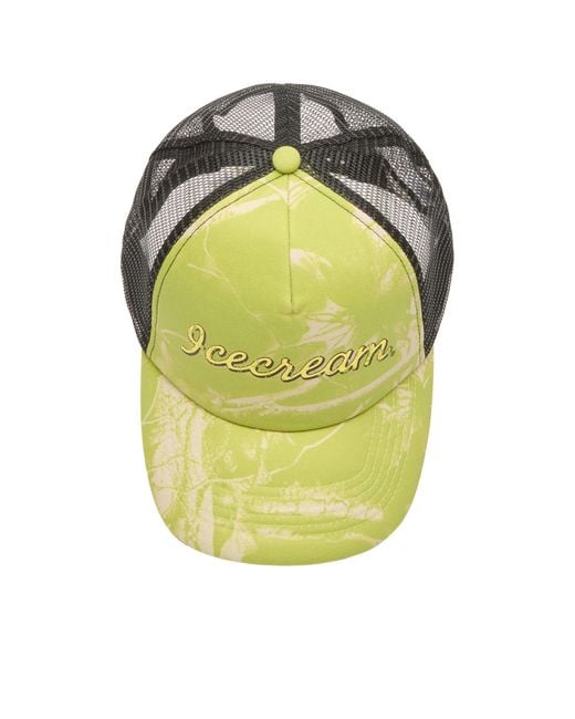 ICECREAM Green Tree Camo Trucker Cap for men