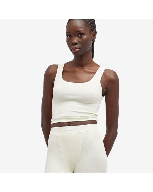Skims White Cotton Rib Legging