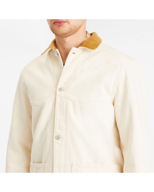 Drake's White Western Chore Jacket for men