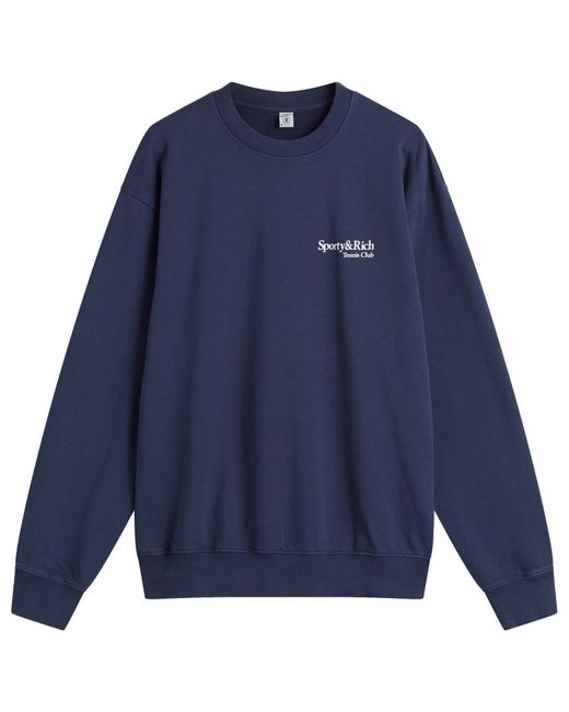 Sporty & Rich Blue Play Tennis Crew Sweatshirt