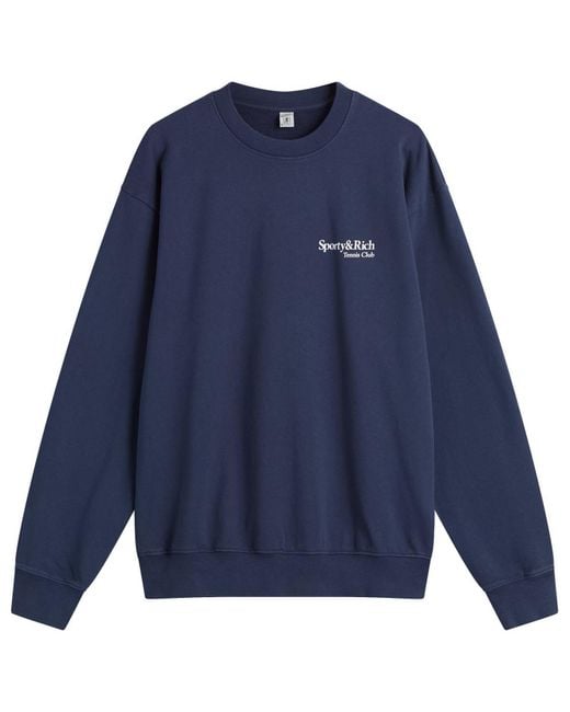 Sporty & Rich Blue Play Tennis Crew Sweatshirt