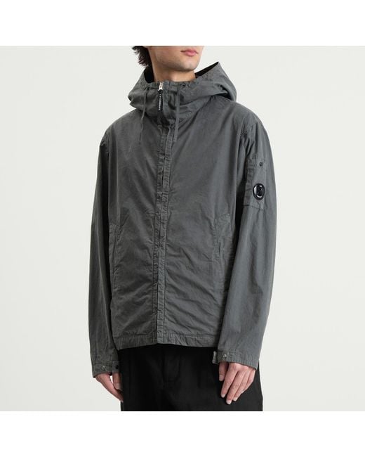 C P Company Gray Micro-Reps Hooded Lens Jacket for men