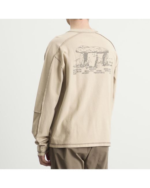 KA_YO_Prototype Natural Heavyweight Longsleeve Graphic T-Shirt for men
