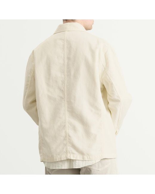 Auralee Natural Wool Cotton Linen Ox Work Jacket for men