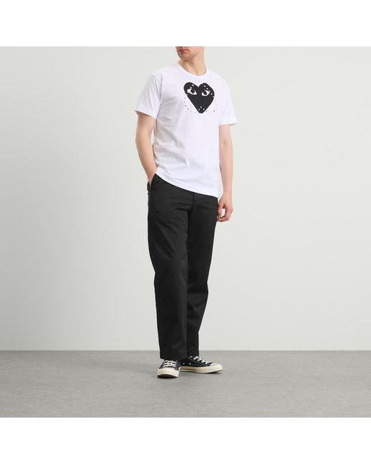COMME DES GARÇONS PLAY White Studded Large Heart T-Shirt for men