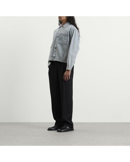 MKI Miyuki-Zoku Blue Twisted Weave Trucker Jacket for men