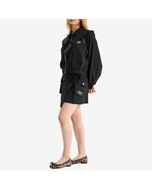 Ganni Black Stretch Shell Wrap Mini Skirt Presented By End