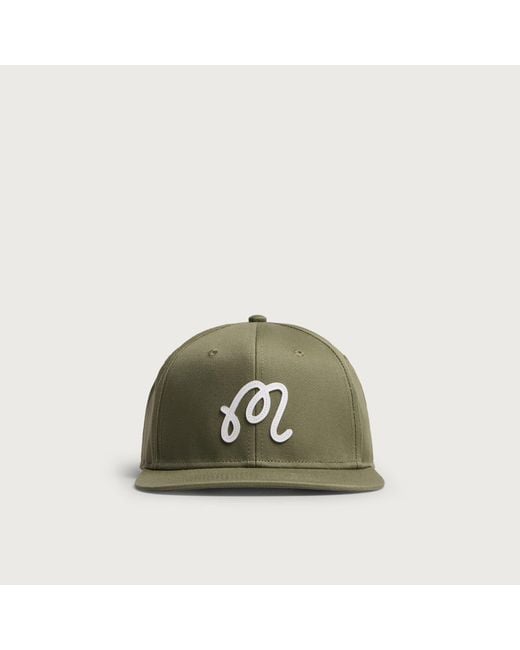 Malbon Green M Script Snapback for men