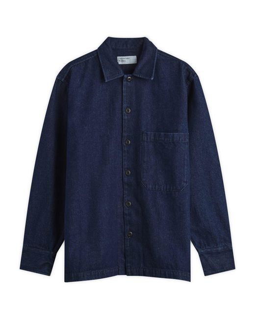 Universal Works Blue Denim Fatigue Overshirt for men