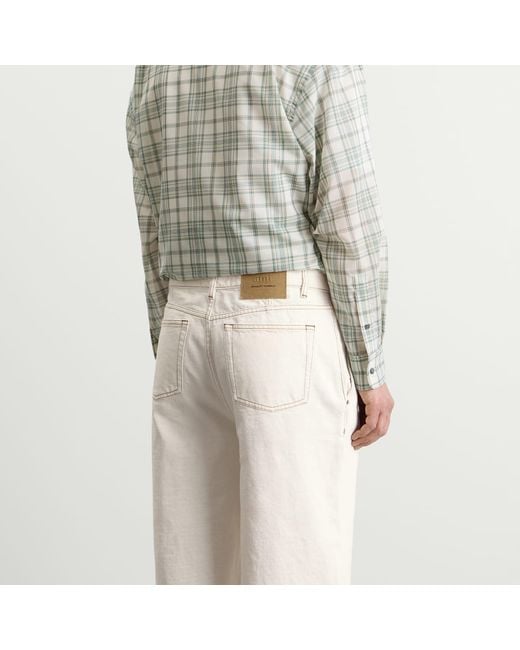 AMI Natural Light Denim Wide Fit Jeans for men
