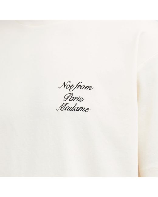 Drole de Monsieur White Script Logo T-Shirt for men
