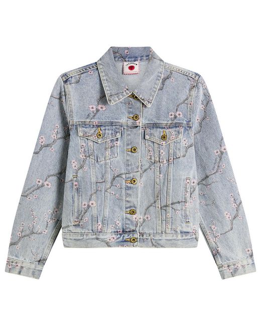 ICECREAM Blue Sakura Denim Trucker Jacket