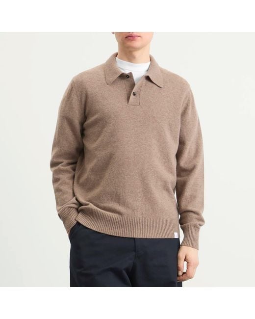 Norse Projects Natural Standard Merino Lambswool Polo for men