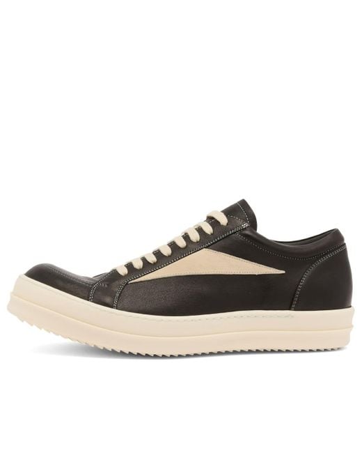 Rick Owens Men's Black Leather Vintage Sneaks