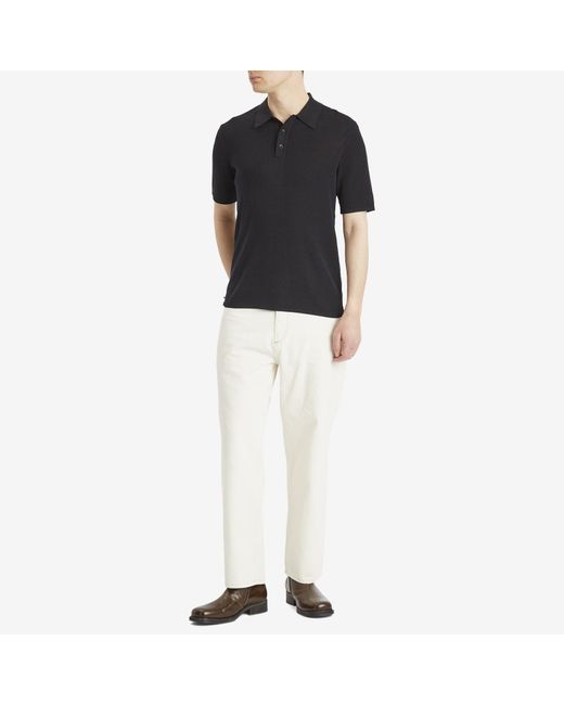 Rag & Bone Black Harvey Knit Polo Shirt for men