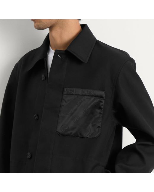 Casablanca Black Bonded Techno Wool Workwear Jacket for men