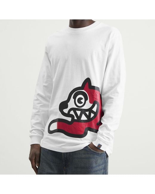 ICECREAM White Jumbo Running Dog Long Sleeve T-Shirt for men