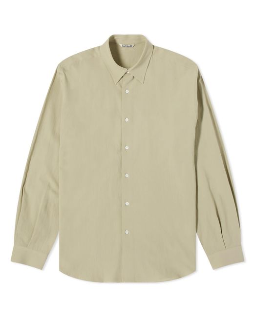 Auralee Green Hard Twist Cotton Silk Shirt for men