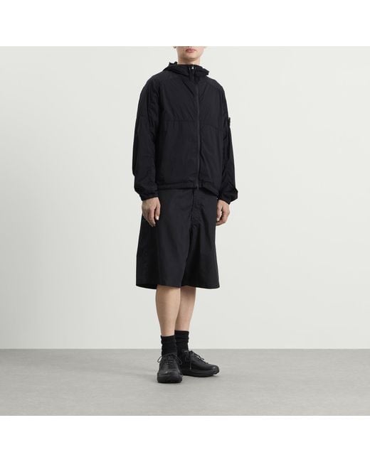 Stone Island Black Ultralight Nylon Stretch-Tc Hooded Jacket for men