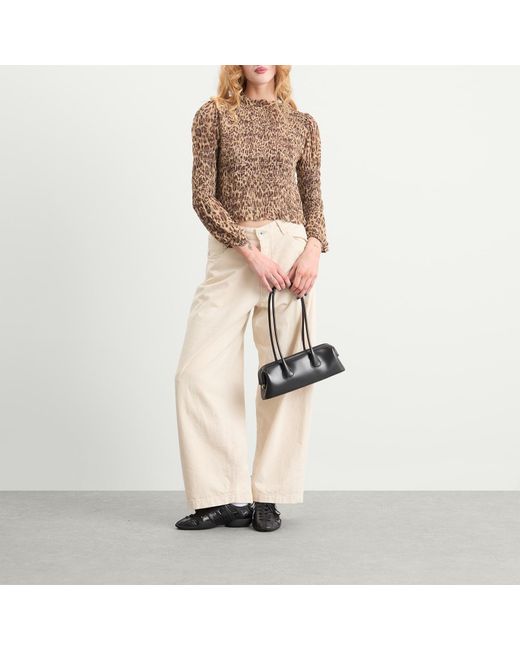Rixo Brown Gardenia Mila Leopard Top