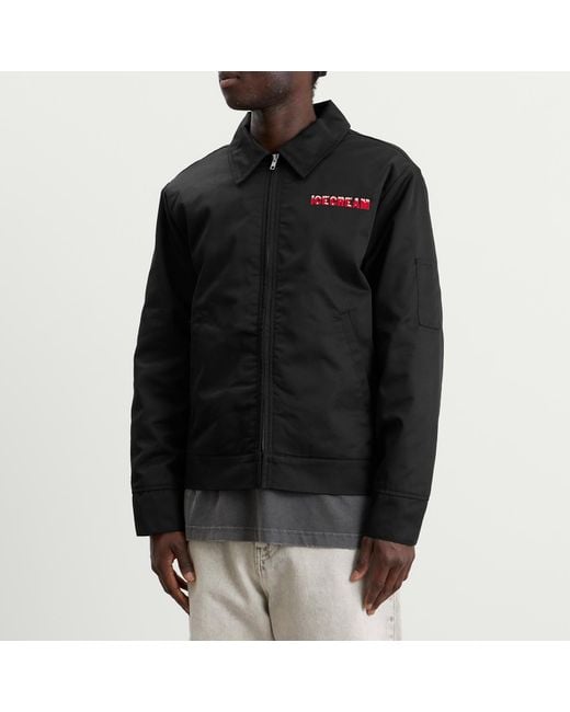 ICECREAM Black Drippy Quilted Work Jacket for men