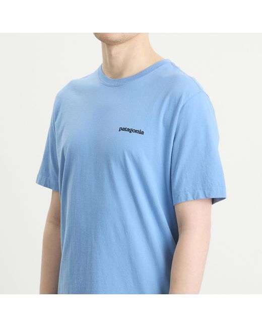 Patagonia Blue P-6 Logo T-Shirt for men