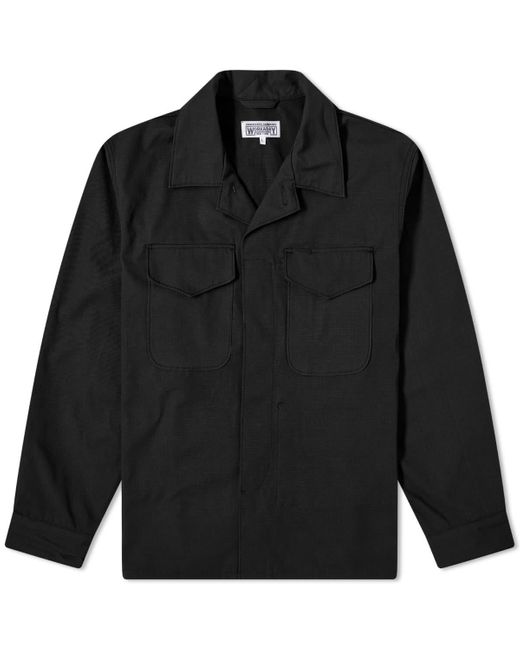 Engineered Garments Black Heavyweight Mc Shirt Jacket Cotton Ripstop for men